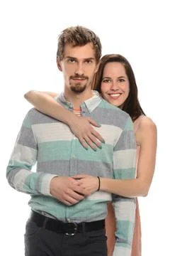 Young couple embracing Stock Photos