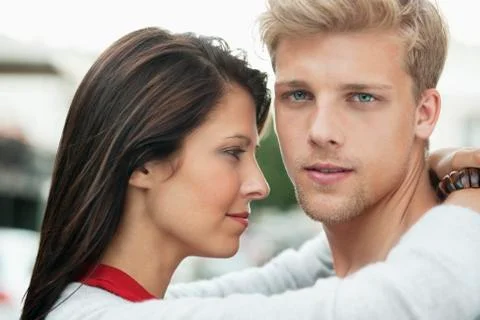 Young couple embracing Stock Photos