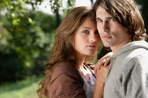 Young couple embracing Stock Photos