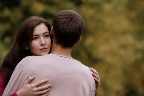 Young couple embracing Stock Photos