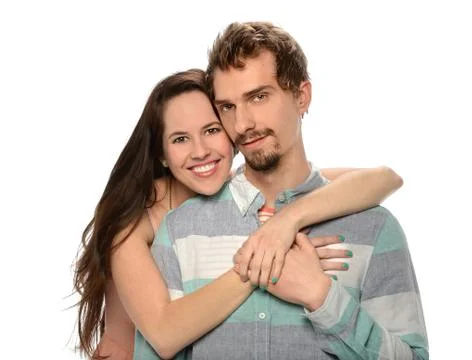 Young couple embrancing Stock Photos