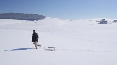 Young couple enjoy on the snow Stock Footage 58744294