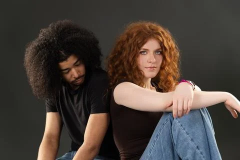 Young couple facing relationship problems and tension Foto stock