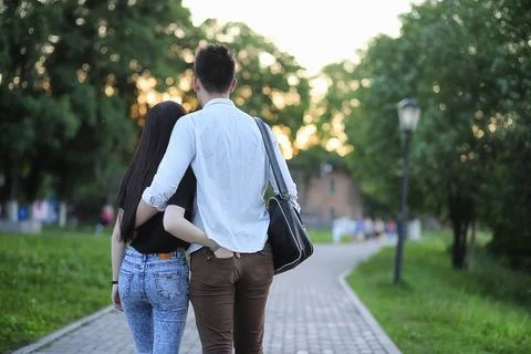 Young couple on the first date Stock Photos