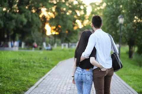 Young couple on the first date Stock Photos