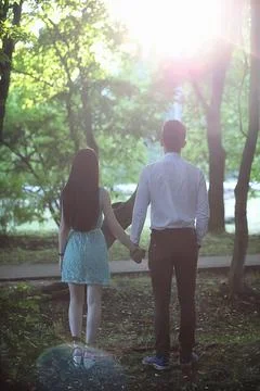 Young couple on the first date Stock Photos