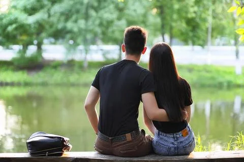 Young couple on the first date Stock Photos