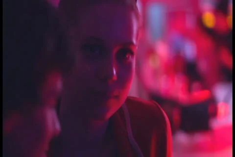 Young couple flirt on date having drinks at night club bar party 스톡 동영상 27356904