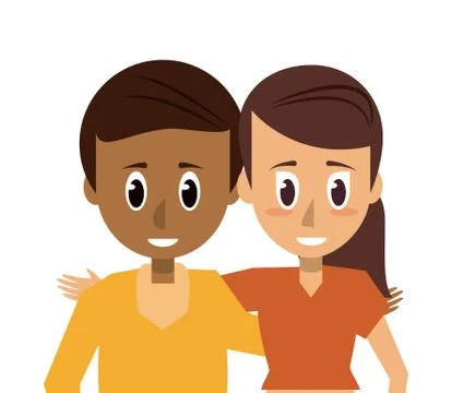 Young couple of friends Ilustração Stock