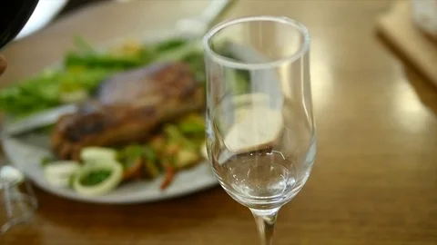 Young couple have romantic dinner with champagne. Romantic concept. close up 動画素材 83744405