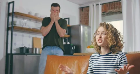 Young couple having argument Stock Footage 114121481