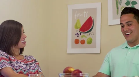 Young couple having an argument in kitchen Stock-Footage 64334572