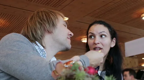 A young couple having dinner together. Stock Footage 61214778
