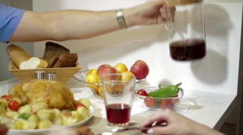 Young couple having a dinner together Stock Footage 62347554