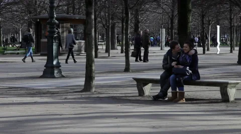 Young Couple having fun and flirting. Boy tries to kiss Stock Footage 38609749