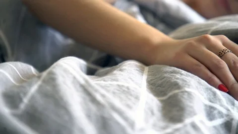 Young couple having nap concept, boyfriend and girlfriend sleep lovers enjoying Stock Footage 102579147