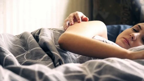 Young couple having nap concept, boyfriend and girlfriend sleep lovers enjoying 動画素材 102579166