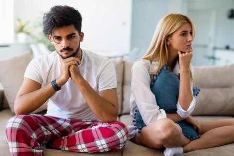Young couple having problems in their relationship Stock Photos