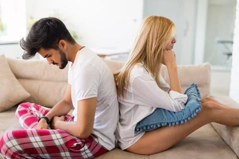 Young couple having problems in their relationship Stock Photos