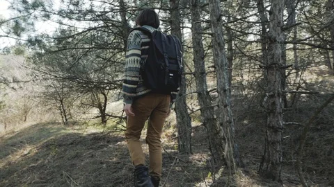 Young couple of hikers Stock Footage 88837404
