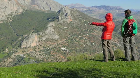 Young couple hiking Stock Footage 49433660