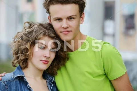 Young couple hugging Stock Photos