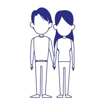Young couple icon, flat design Stock Illustration