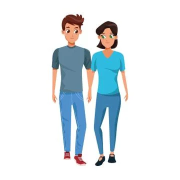 Young couple icon, flat design Ilustración de archivo