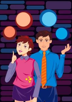 Young Couple Stock Illustration