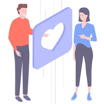 The young couple Stockillustratie