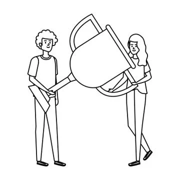Young couple lifting trophy cup award Ilustração Stock