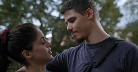 A young couple looking into each other eyes after workout. Stock Footage 130225678