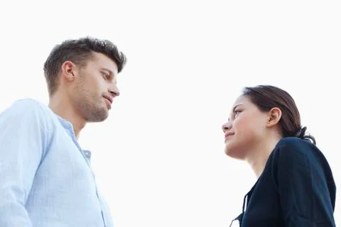 Young couple looking at each other Stock Photos