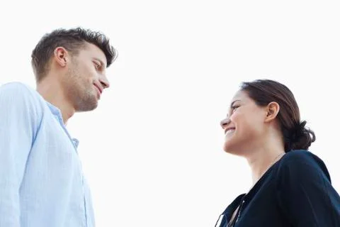 Young couple looking at each other Stock Photos