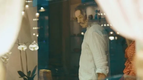 Young Couple Looking At A Showcase. Stock Footage 106087723