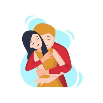 Young couple in love spends time on a date. Illustrazione stock