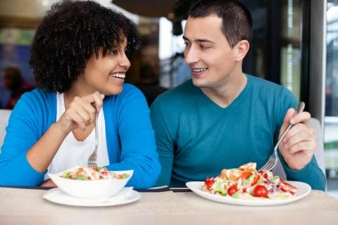 Young couple on lunch Stock Photos