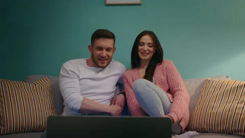 Young Couple Is Making Video Call 스톡 동영상 144407313