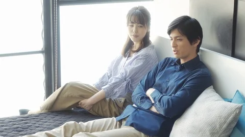 Young couple in modern interior. Stock Footage 106967232