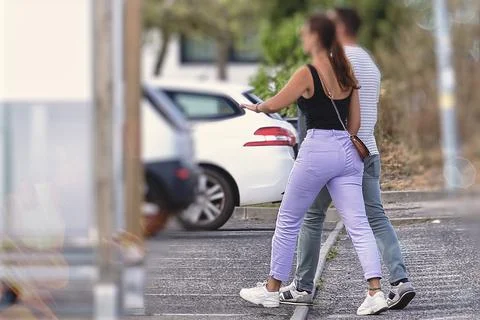 A young couple on the move Stock Photos