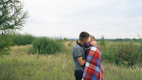 Young couple in nature Video stock 95189447