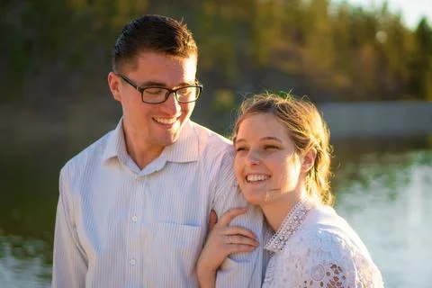 A young couple outdoors Stock Photos