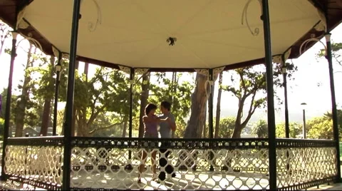 Young couple in park dancing Stock Footage 43683918