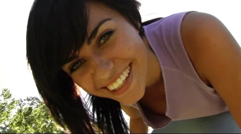 Young couple in park Stock Footage 43683767