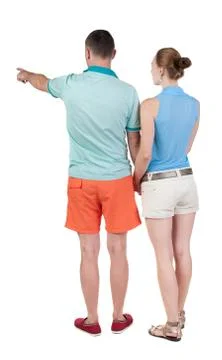 Young couple pointing Stock Photos