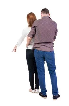 Young couple pointing Foto stock