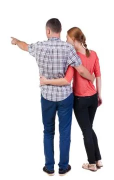 Young couple pointing Foto stock