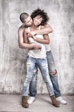Young couple posing together. 스톡 사진