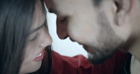 Young couple propose with a red flower Stock Footage 124479654