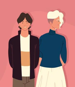 Young couple relationship Stock Illustration